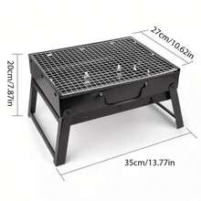 1pc Foldable Portable Iron Charcoal Grill, Suitable For Camping, Outdoor BBQ, Picnic, Travel And Other Outdoor Cooking And Grilling - Multicolor - View 5