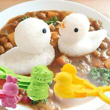 Rice And Vegetable Roll Mold: Create Cute Animal Shape - Dinosaur, Rabbit And Duck Design - Suitable For Sushi, Fried Balls And Other Dishes - Plastic Material, Non Electric - Multicolor - View 1