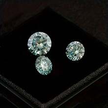 Round Cut High Quality Synthetic Moissanite, Brilliant Blue-Green Color, Suitable For Jewelry Making, Necklace And Ring DIY - Mint Green - View 9