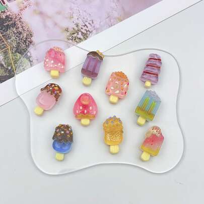 10 piezas de accesorios mixtos transparentes que brillan en la oscuridad, con parte trasera plana, pegatinas para scrapbooking y bodas para hacer pendientes, accesorios para el cabello, joyería y decoración de manualidades de resina (no son pegatinas)