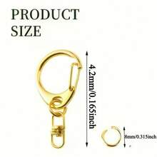 50Pcs/ Bag D-Shaped Eight Character Keychain, Durable Zinc Alloy Keychain, Suitable For Hanging Ropes And DIY Hanging Decorations, Party Gifts, And Decorative Keychains - C-shaped Buckle - View 5