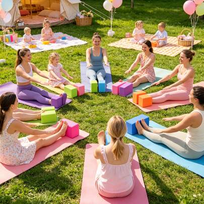 1pc Colorful Foam Yoga Mat, Suitable For Baby Parties And Events - Soft Activity Cube For Outdoor Parties To Promote Parent-Child Interaction, Also Can Be Used As Tabletop Decor