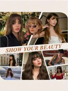 1pc Synthetic Clip-In Bangs Hairpiece, Suitable For Women, Natural Look, Invisible Seamless Air Bangs And Sideburns Hair Extension, Suitable For Students Daily Use, Multiple Colors (Color May Slightly Differ From Image), Hair Accessory - Multicolor - View 3