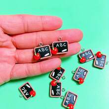 5/10 chiếc trang sức thủ công hình bảng chữ cái ABC, mặt dây chuyền, bông tai, vòng cổ, vòng tay, phụ kiện túi xách bằng nhựa, đồ thủ công tự làm. - Nhiều màu - Xem 2