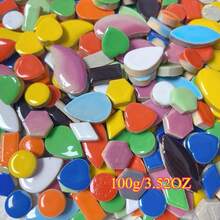 Random Mix Ceramic Mosaic Tiles, 100/200g, Assorted Shapes & Colors, Crafting Material For DIY Jewelry Making, Art & Sewing Supplies, Includes Teardrop/Heart/Willow Leaf/Hexagon/Rectangle/Circle Shapes - JN-01 - View 10
