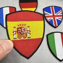 1 pieza Parche bordado con forma de escudo de la bandera nacional de 8.5*7cm, de cruzada, con cierre de gancho y bucle (adecuado para América, Europa, Asia y talla grande países), parche de moral militar táctico - Multicolor - Ver 5