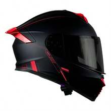 Casco Kov Abatible Thunder Racing Rojo DOT, Protección Máxima para Moto - A - Ver 4