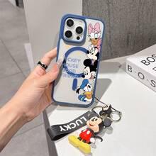This Disney Mickey Mouse Pattern Lanyard Phone Case Features A Strong Magnetic Closure And Full Coverage Of Acrylic And TPU Material. It's Shockproof, Lightweight, And Suitable For IPhone17/16/11/13/15/15 Plus/15 Pro/15 Pro Max/12/14 Pro Max/11 Pro Max/12 Pro/12 Pro Max/13. It's A Popular Birthday Gift, Business Gift, Durable, Stain-Resistant, And Fingerprint-Resistant New Phone Case For Men And Women. It Also Includes A Mickey Mouse Phone Case And Mickey Mouse Doll Bracelet. Compatible With SamsungGalaxy S20, S21, S22, S23, And S24 Series. It's The Perfect Gift For Friends And Family. This Stylish Phone Case Is Fun, Lightweight, And Durable. IPhone17 Pro Max Phone Case, Minnie Phone Case. - 無色 - 查看 6