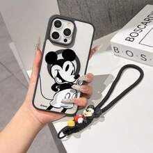 This Disney Mickey Mouse Pattern Lanyard Phone Case Features A Strong Magnetic Closure And Full Coverage Of Acrylic And TPU Material. It's Shockproof, Lightweight, And Suitable For IPhone17/16/11/13/15/15 Plus/15 Pro/15 Pro Max/12/14 Pro Max/11 Pro Max/12 Pro/12 Pro Max/13. It's A Popular Birthday Gift, Business Gift, Durable, Stain-Resistant, And Fingerprint-Resistant New Phone Case For Men And Women. It Also Includes A Mickey Mouse Phone Case And Mickey Mouse Doll Bracelet. Compatible With SamsungGalaxy S20, S21, S22, S23, And S24 Series. It's The Perfect Gift For Friends And Family. This Stylish Phone Case Is Fun, Lightweight, And Durable. IPhone17 Pro Max Phone Case, Minnie Phone Case. - 粉色 - 查看 5