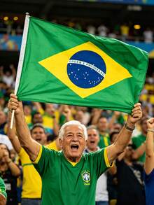 1pc Brazil National Flag 60x90cm, Fan Cheering Flag, World Cup Viewing, Sports Events Cheering, National Day Parade, Festival Celebration, Bar Decor, Outdoor Camping, Indoor/Outdoor Hanging Flag, Vibrant Colors - Brazil - View 4