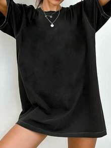2026 New Summer Plus Size Women Black Bookworm Slogan Print T-Shirt Casual - Black - View 2