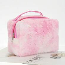 Multineos Comercial Large Plush Cute Cosmetic Bag/Case - New Design - Hot Pink - View 2