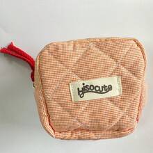 Trousse à crayons à carreaux bicolores, design de base, pochette de rangement souple pour étudiants, femmes, fournitures de bureau, cosmétiques, divers - Type carré - Voir 18