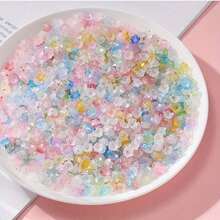500-1000颗亚克力铃兰花珠，迷你渐变隔珠，适用于珠宝制作、耳环、项链 - 透明风铃珠组合 - 彩色 - 查看 10