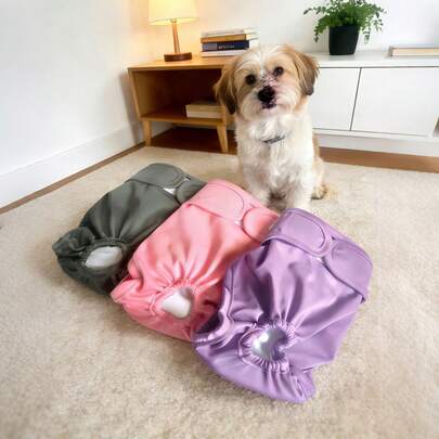 3pcs Reusable Female Dog Diapers, Highly Absorbent And Easy To Wash Pet Puppy Pads