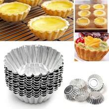 6/12pcs Non-Stick Metal Egg Tart Mold, Baking Cups, Tart Shells Mold - Multicolor - View 3