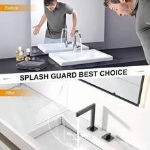 2pcs/4pcs Transparent Acrylic Bathtub Splash Guard, Curved Waterproof Design, Easy Installation With Self-Adhesive Strips, No Tools Required - Improve Bathroom Safety And Cleanliness - Multicolor - View 5