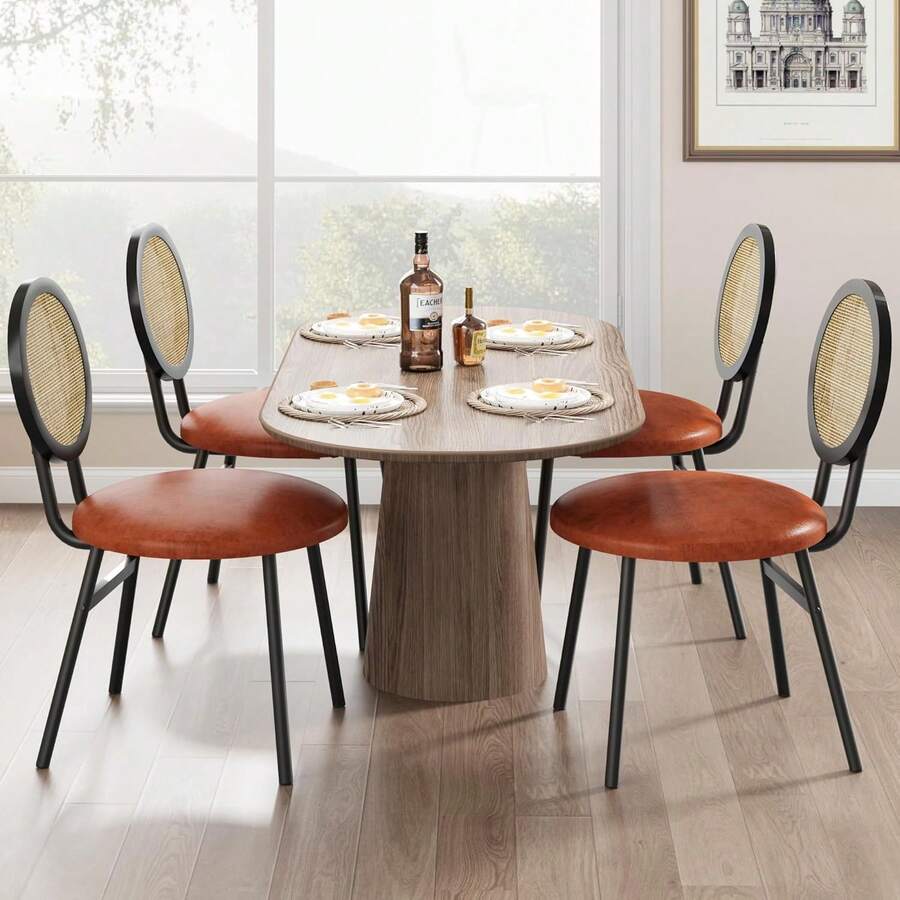 Dining Chairs - Brown Four-piece Set - View 1