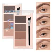 Beginner-Friendly Multi-Function Eyebrow Powder Palette, Natural 3D Eyebrow, Nose & Eye Shadow, Daily Use, Christmas 3-Color Options - Multicolor - View 6