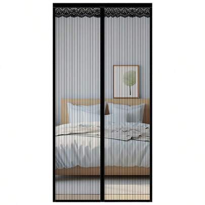 Puerta mosquitera magnética – repelente de insectos y ventilada,Instalación en 10 minutos, cierre automático, malla resistente de doble costura. Deslizamiento manual, ideal para puertas de terraza. Amigable con mascotas y niños.