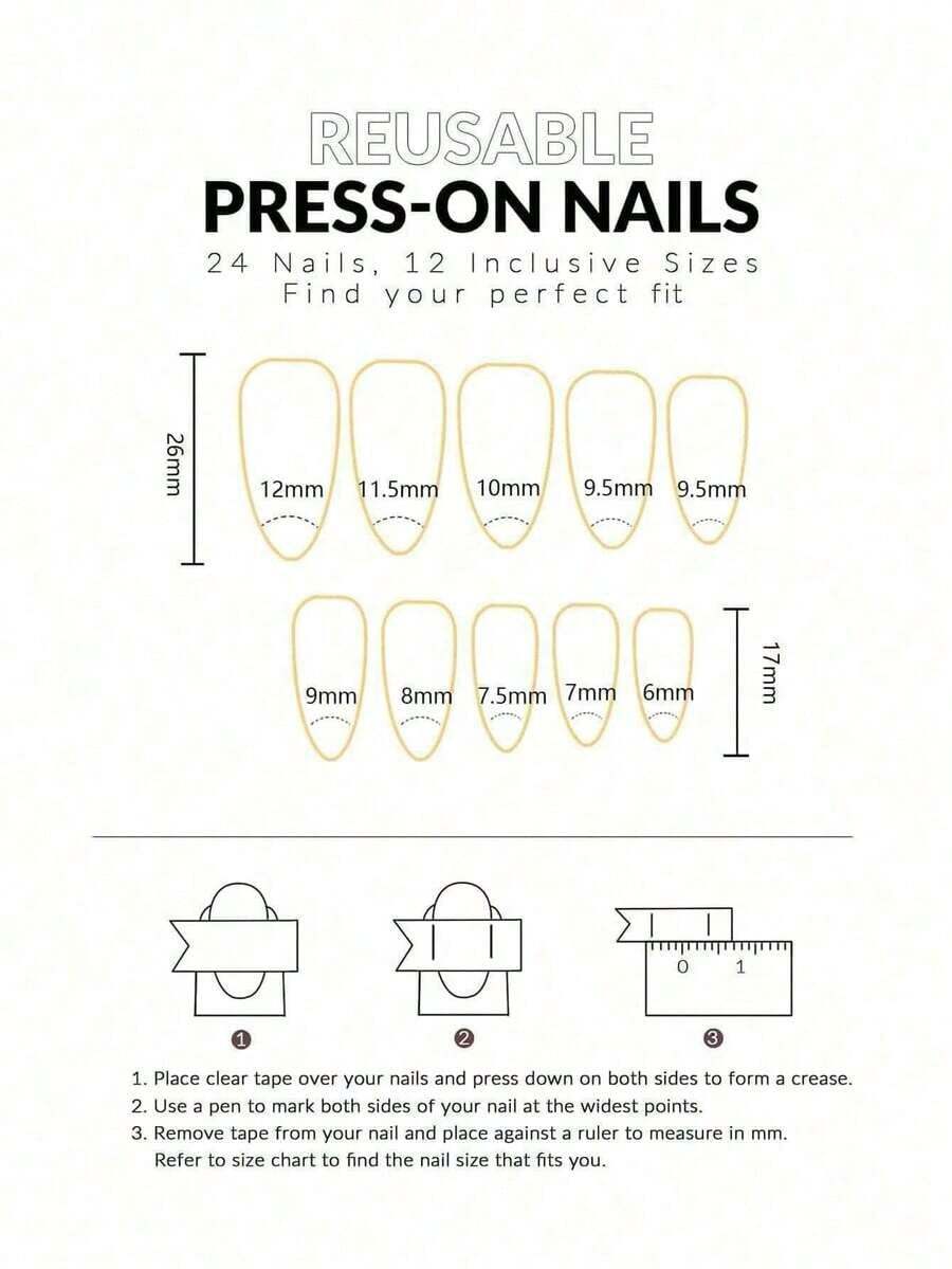 24pcs/Set French Almond Shaped 3D Gel Nail Stickers, Lemon, Cute Fish, Blue Plaid, Bow Decor, Full Coverage Press-On Nails, Ladies & Girls Party, Date, Holiday Nail Supplies - 多色 5 - 查看 1