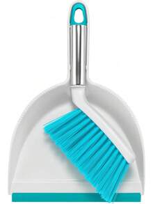 NACENA Handheld Dustpan And Broom Set – Mini Compact Brush Combo For Desktop, Sofa, Car & Kitchen Crumbs Small Cleaning Tool With Stiff Bristles, Blue - Blue - 查看 12