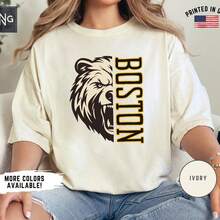 _Boston Hockey Shirt Bruin Hockey Gameday Shirt Boston Hockey Apparel Bruin Sports Apparel Retro Bruin Hockey Gift Bruin - 白色 - 查看 1