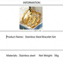 2025 Bracelet à trèfle à quatre feuilles en acier inoxydable avec 6 diamants, style européen et américain. Bracelet ouvert minimaliste et élégant, accessoires de luxe de niche - Doré à quatre feuilles - Voir 8