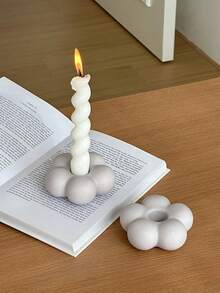 Cute Ceramic Flower Candle Holder, Centerpiece Decor For Dining Table, Home Decor, Wedding Party, Living Room. Suitable As Islamic Eid Al-Adha Gift And Decoration, Also Great For Classroom, Office, Back To School, Graduation, Anniversary, Valentine's Day, Women's Gift, Wedding Gift - Multicolor - View 4
