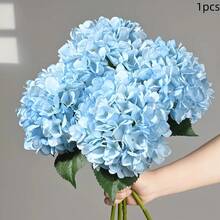1/3/6/10pcs 18.5 Inch Blue Embroidered Artificial Flowers With Stems, Silk Hydrangea Decor Flowers For Office, Party, Wedding, Fake Plants, Spring/Summer Decoration, Garden, Room, Mother's Day, Father's Day Gifts - Blue - View 13