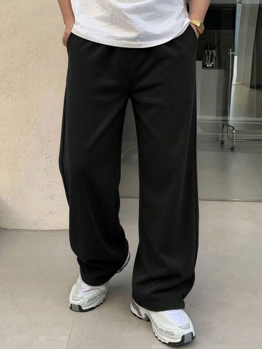 1件装 男童纯色百搭休闲运动裤 - 黑色 - 查看 1