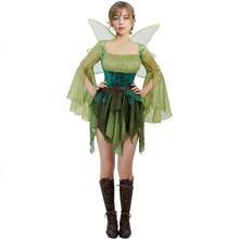 Vestido de cosplay de elfo mágico estilo medieval primaveral - Verde - Ver 2