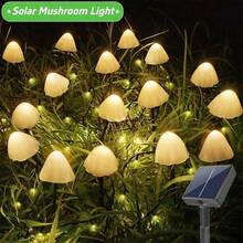 Solar Powered Outdoor Mushroom Lights, LED Mini Pathway Garden Stake Lights, 8 Lighting Modes, Waterproof, High-Quality Landscape Decor For Yard, Lawn, Easter, Holidays, Perfect Gift - Solar Mushroom Lamp - View 3