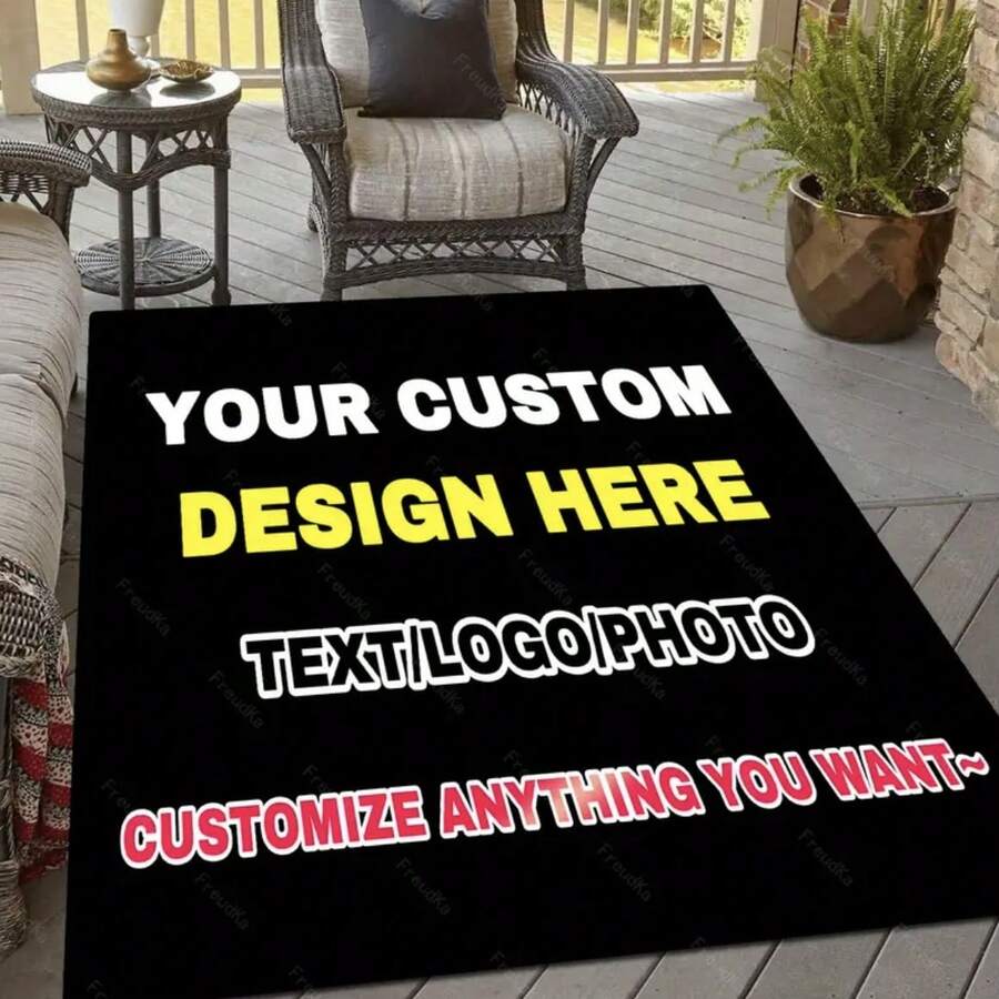 A Customized Personalized Carpet With Text, Photos, And Logos, Suitable For Outdoor RV Use, Such As In Gardens, Camping, Balconies, Indoor And Outdoor Entry Mats. It Makes A Perfect Gift For Christmas, Halloween, Thanksgiving, Birthdays,2D Flat Personalized Flannel Material Area Rugs, Local Printed Custom Your Image/Text/Photo Rug, Custom Rug, Personalized Gifts, Personalized Rug, Personalized Home Decor, Custom Gift Rug Custom Decorative Rug, Party Daily Anniversary Party Valentine's Day Wedding Anniversary Easter Mother's Day Graduation Father's Day Birthdays Anniversaries Thanksgiving, Christmas, Halloween, New Year's Carpet, Home Decor, Living Room Carpet, Living Room Rug, Bedroom Rug, Outdoor Rug , Floor Carpet, Home Decor Rugs, Home Stay Hotel, Washable Area Rugs Large Area Rug Soft Rug Accent Rug For Dining Room, Office, Living Room Bedroom Indoor Game Room Non-Slip Machine Washable Carpet Decorative Gift - Nhiều màu - Xem 1