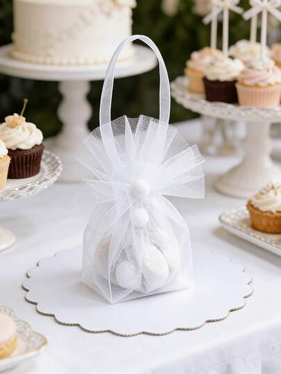 10个白色薄纱圆形蕾丝花边袋，男女皆宜，24.0厘米圆形花卉蕾丝薄纱袋，珠宝礼品袋，DIY装饰礼品袋，适用于婚礼、派对、纪念品、聚会、手工袋、周年纪念、结婚礼物、父亲节、母亲节礼物、节日礼物、发夹、珠宝、耳环、项链、美甲、小玩具、礼盒、毕业礼物、教师节礼物，23.5*23.5厘米