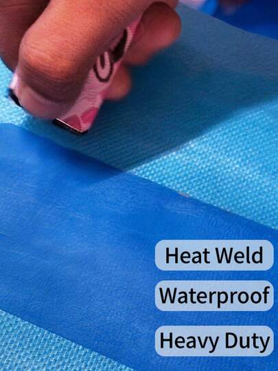 1 Roll 5m X 3in Crystal Blue Waterproof Tarp Repair Tape Heavy Duty PE Strong Adhesive Flexible Transparent Seal Patch Truck Trailer Cover Fix Weatherproof Tear Repair Stretchable Durable Outdoor Industrial Repair Tape Clear Blue Tarp Patch Kit For Cargo RV Cover Awning Tent Leak Fix Duct Tape Alternative Flex Tape Alternative Emergency Outdoor Transport Camping Repair Tape