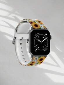 1条柔软弹力透气向日葵图案替换腕带，适用于 38mm 40mm 41mm 45mm 44mm 42mm 49mm，时尚休闲硅胶表带，兼容 Ultra系列11/10/SE/9/8/7/6/5/4/3/2/1 - 彩色 - 查看 3