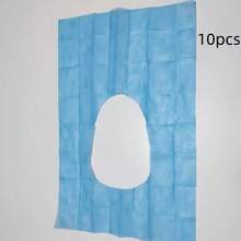 60片/包 一次性防水马桶座垫，加长纸质马桶垫，适用于酒店、公共场所、旅行、休闲俱乐部和家庭使用 - 藍色 - 查看 14