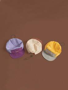 1 pieza Gorra de béisbol de secado rápido para mujeres y hombres, con bloqueo de color, bordada, de ala plana, estilo hip hop, ligera y transpirable, adecuada para actividades al aire libre, vacaciones, viajes, accesorios de vestir y regalos, playa, festival - Multicolor - Ver 2