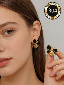 1 Pair 304 Stainless Steel Butterfly Drop Earrings For Women, Delicate, Luxury, Elegant, Retro, Suitable For Daily Wear, Outings, Mother's Day Gift - Butterfly - View 9