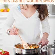 1/2pcs Handmade Funny Wooden Spoon, Laser Engraved Wooden Spoon, Gift For Mom, Gift For Grandma,Natural Wood Kitchen Utensil Set, Wooden Spoon Set, Wooden Cooking Tools, With Ergonomic Handles, Heat-Resistant Spoons, Pans And Spatulas, Ideal For Induction Cookers - 查看 11