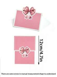 24/12/6/1 Set - Baby-Shower Schleifen Tischkarten, Aquarell Zeltkartenm, bearbeitbare Platzkarten, Party Lebensmittel Etiketten, Baby-Shower Dekorationen, Gender Reveal Willkommen Baby-Shower Falttischkarten (Rosa) - Verschiedenfarbig - Übersicht 6