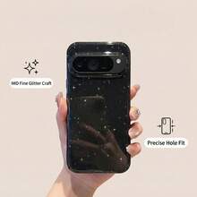 Tương thích với điện thoại Pixel 10A/10Pro/9Pro XL/8/8Pro/8A, ốp lưng bảo vệ bền chắc, kiểu dáng thời trang, trong suốt lấp lánh, chống rơi vỡ, phù hợp cho nữ và các bạn gái (Màu đen trong suốt) - Nhiều màu - Xem 40