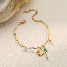 Popular Floral Bracelet For Women, Niche Design, Multi-Layer Stacking, Delicate And Versatile Accessory - 金色7-1 - 查看 11