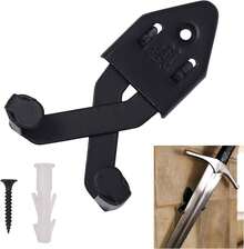 Mythrojan Metal Single Sword Wall Mount - 3 Inch Vertical Sword Display Hanger, Adjustable Multifunctional Wall Rack Sword, & Knives, Decorative Wall Decor (Small) - Black - View 3