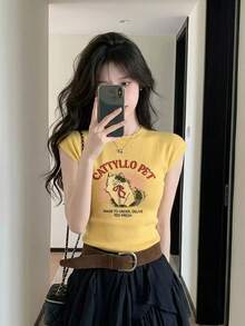 Women Tops - Yellow - View 6