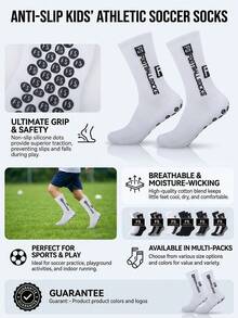 2 Pairs Yufree Men's Football Anti-Slip Traction Pads Basketball Sports Grip Socks, MENDENG Men's Anti-Slip Socks For Hospital, Training, Sports, Yoga, Pilates, Unisex Anti-Slip Grip Socks For Barre, Ankle, Cushioning - Multicolor - View 5