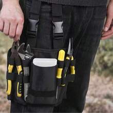 Bolsa de herramientas multifuncional para la cintura, bolsa de herramientas de tela Oxford con múltiples bolsillos para electricistas y carpinteros, organizador de trabajo resistente al desgaste - A - Ver 2
