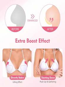 1 Pair, Double-Sided Adhesive Bra Lift Pads - Breathable Silicone Triangle Lift Bra Inserts, Super Lifting, Reusable | Suitable For Strapless Bras, Bikini Bras, Swimsuit Bras And Sports Bras | Comfortable Invisible, Create Natural Bust Shape | Long-Lasting And Durable - Multicolor - View 8