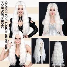 Long Curly Wavy Middle Part Light Purple/Blonde/White/Red/Brown/Light Blonde Synthetic Anime Cosplay Wigs For Women, Natural Looking Heat Resistant Wig, Easy To Style For Daily Wear, Holiday Party, Comic Con & Gift For Her, Beginner Friendly - Multicolor - View 9